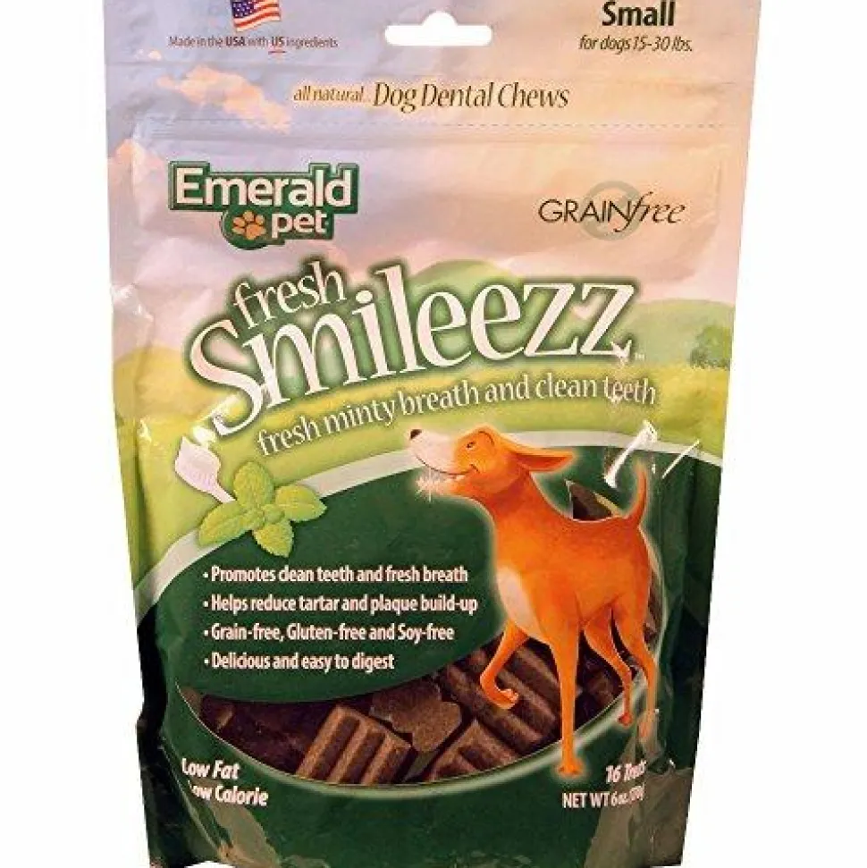 Emerald Pet Fresh Smileezz Grain Free Small Dog Dental Treats - 6 oz Bag