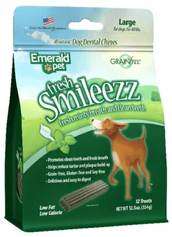 Emerald Pet Fresh Smileezz Grain Free Large Dog Dental Treats - 12.5 oz Bag