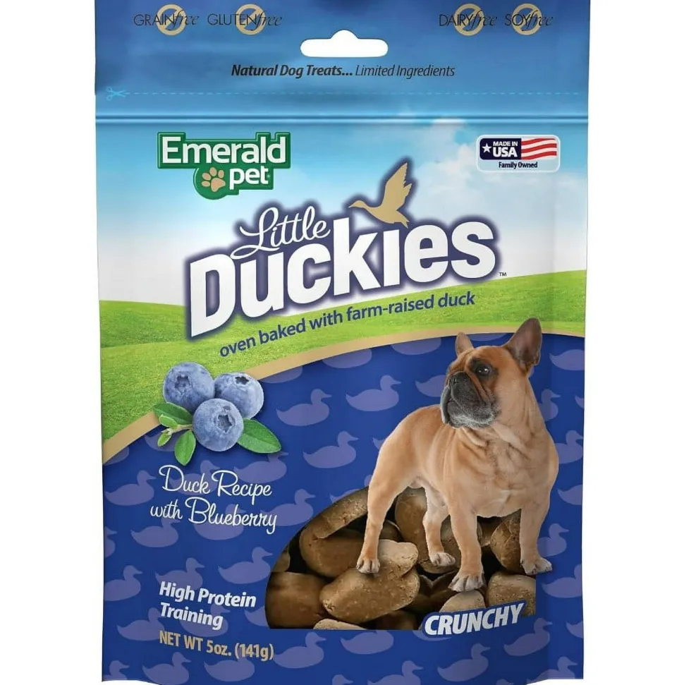 Emerald Pet Little Duckies for Small Dogs Blueberry Dog Treats - 5 oz Bag