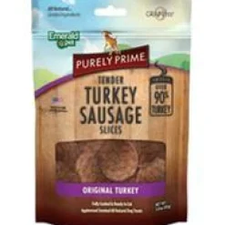Emerald Pet Purely Prime Meat Sausage Original Turkey Natural Dog Chews - 3 oz Bag