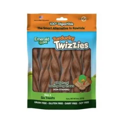 Emerald Pet Twizzies Grain-Free 6" Turducky Pack Hard Chew Dog Treats - 6 Pack