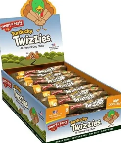 Emerald Pet Twizzies Grain-Free 6" Turducky Hard Chew Dog Treats - Box of 30