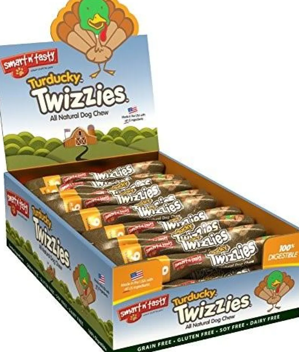 Emerald Pet Twizzies Grain-Free 6" Turducky Hard Chew Dog Treats - Box of 30