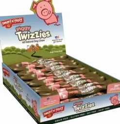 Emerald Pet Twizzies Grain-Free 9" Piggy Hard Chew Dog Treats - Box of 20