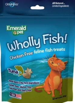 Emerald Pet Wholly Fish! Tuna Crunchy Cat Treats - 3 oz Bag