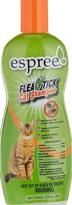 Espree Pest Control Flea & Tick Cat Shampoo - 12 oz Bottle