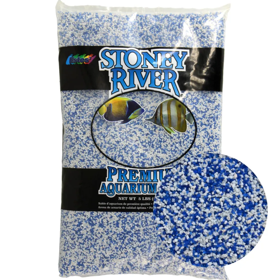 Estes Stoney River Premium Aquarium Sand - Caribbean - 5 lb - Pack of 6