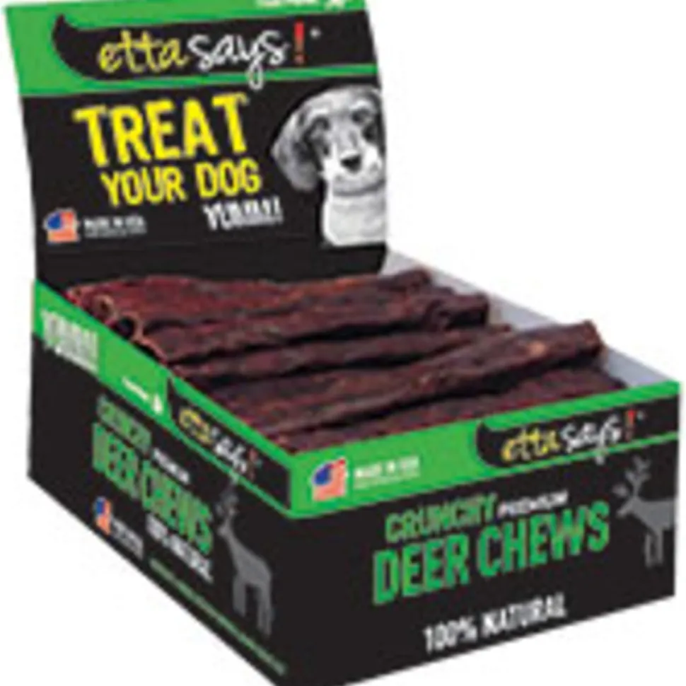 Etta Says High-Protein Deer Chews Premium Crunch and Chewy Natural Dog Chews - 4.5 Inches - 36 Count