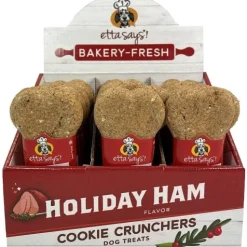 Etta Says Holiday Ham Cookie Cruncher Dog Biscuits - 5 Inches - 1 Oz - 24 Count