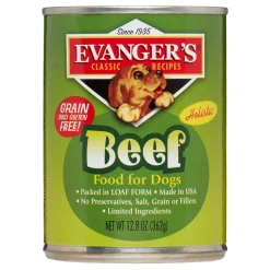 Evanger's 100% Beef All Meat Classic Canned Wet Dog Food - 13 oz Cans - Case of 12