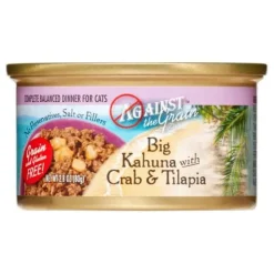 Evanger's 'Against the Grain' Big Kahuna with Crab & Tilapia Dinner Shreaded Canned Cat Food - 2.8 oz Cans - Case of 24
