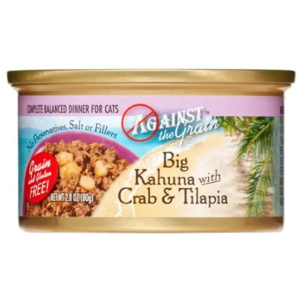 Evanger's 'Against the Grain' Big Kahuna with Crab & Tilapia Dinner Shreaded Canned Cat Food - 2.8 oz Cans - Case of 24