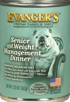 Evanger's All Natural Senior Complete Classic Canned Dog Food Dinners - 13 oz Cans - Case of 12