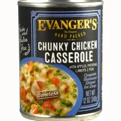 Evanger's Chunky Chicken Casserole Hand Packed Canned Dog Food - 13 oz Cans - Case of 12
