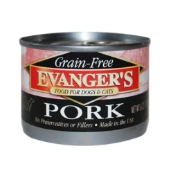 Evanger's Grain Free Pork Canned Dog and Cat Food - 6 oz Cans - Case of 24