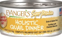 Evanger's Holistic Quail Dinner Super Premium Canned Cat Food - 5.5 oz Cans - Case of 24
