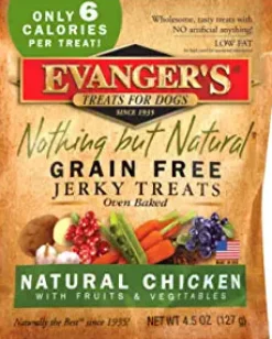 Evanger's Nothing But Natural Chicken Jerky Treats for Dogs Jerky Dog Treats - 4.5 Oz