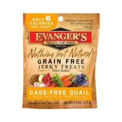 Evanger's Quail Natural Jerky Treats - 4.5 oz Bag