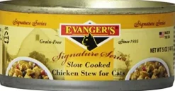 Evanger's Signature Series Cuts & Gravy Slow Cooked Chicken Stew Canned Cat Food - 5 oz Cans - Case of 24