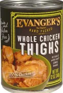 Evanger's Super Premium Whole Chicken Thighs Canned Dog Food - 12 Oz - Case of 12
