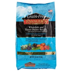 Evanger's Whitefish Sweet Potato & Venison Grain Free Dry Dog Food - 33 lb Bag