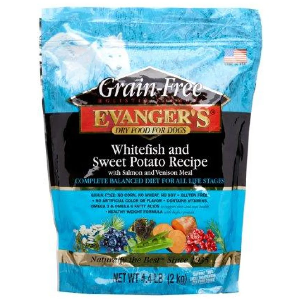 Evanger's Whitefish Sweet Potato & Venison Grain Free Dry Dog Food - 4.4 lb Bag