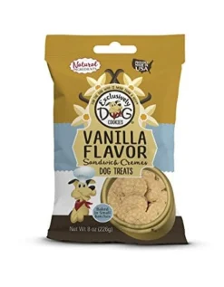 Exclusively Dog Sandwich Creme Cookies Dog Biscuits Treats - Vanilla - 8 Oz