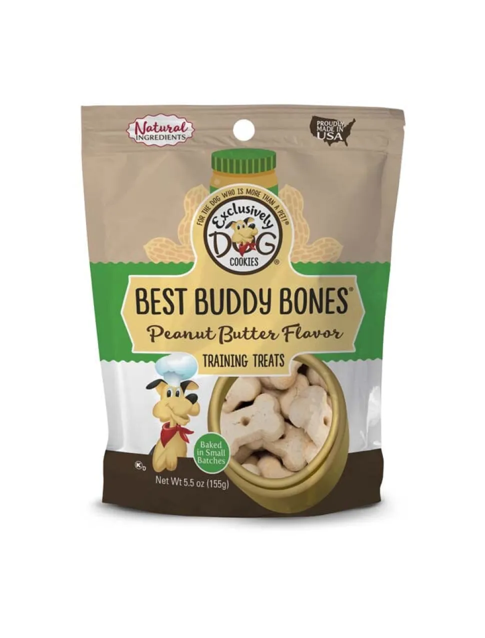 Exclusively Pet Best Buddy Bones Peanut Butter Flavor Dog Treats - Peanut Butter - 5.5 Oz