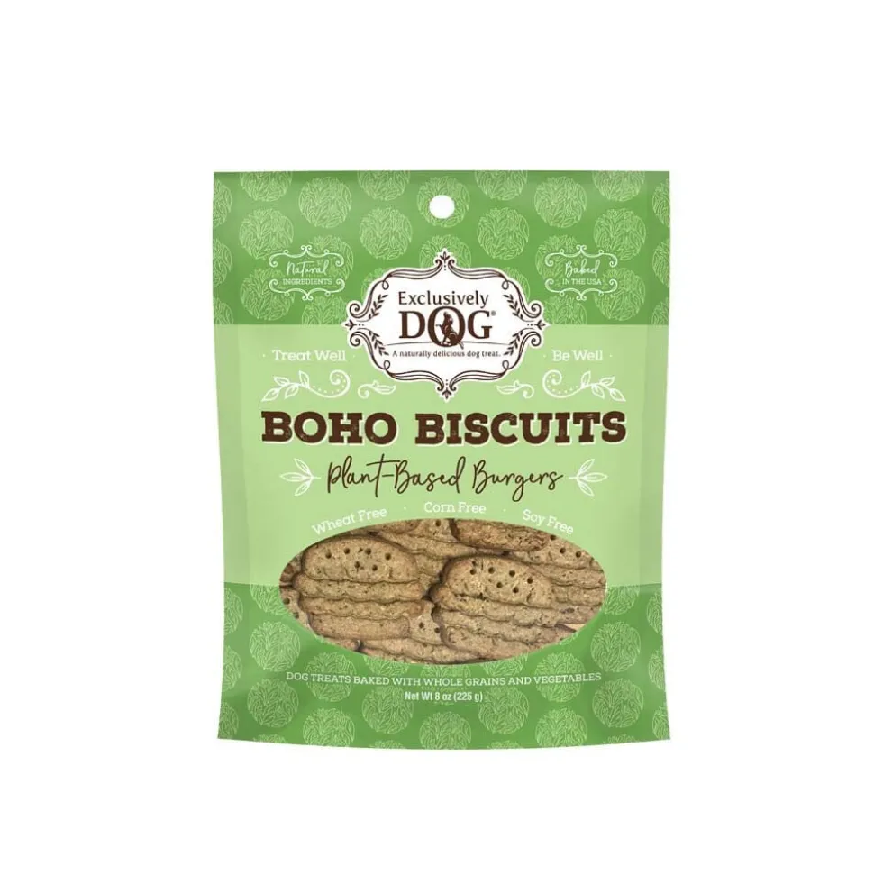 Exclusively Pet Dog Boho Biscuits Plant-Based Burgers Dog Treat - 2.3 Oz - 10 pk