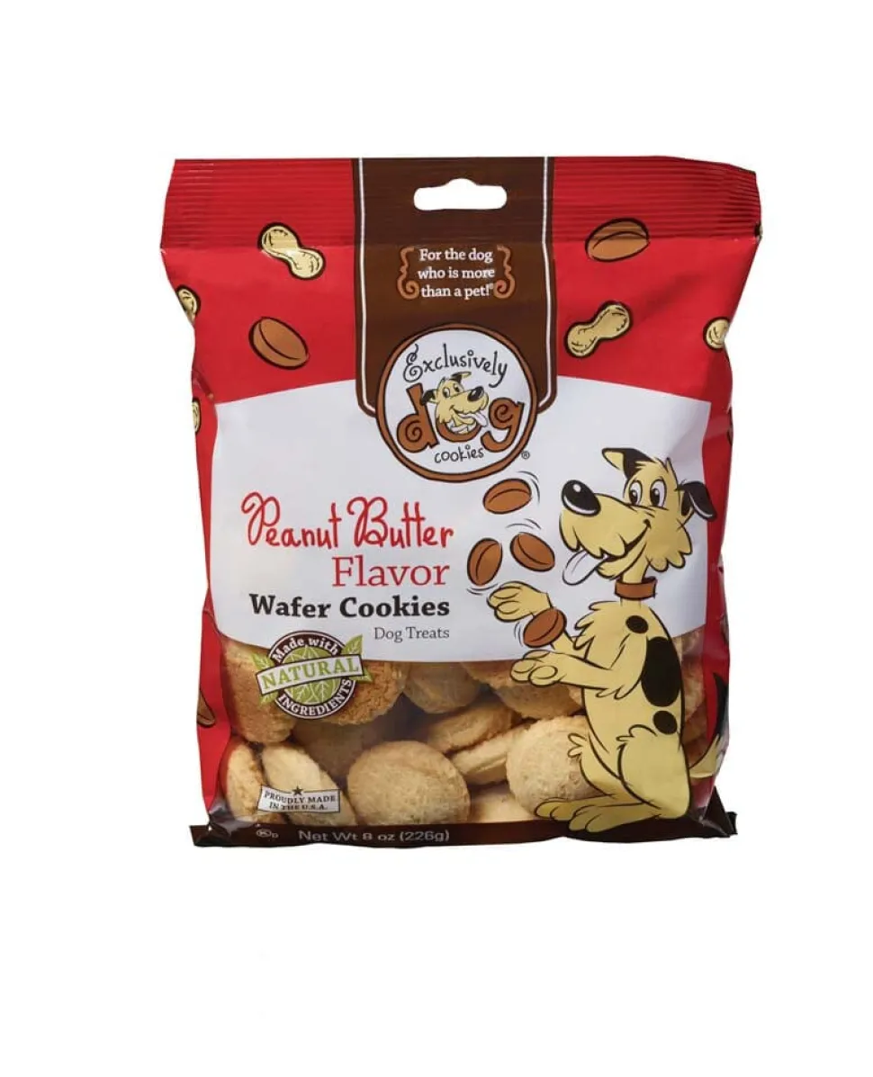 Exclusively Pet Peanut Butter Flavor Wafer Cookies Dog Treats - 6 Oz