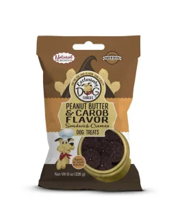 Exclusively Pet Peanut Butter & Carob Flavor Sandwich Cremes Dog Treats - 8 Oz