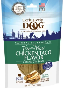 Exclusively Pet Tex Mex Chicken Taco Flavor Dog Treats - 7 Oz
