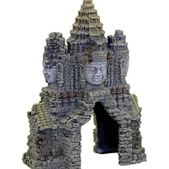 Exotic Environments Angkor Wat Temple Gate Resin Aquatics Decoration - Gray - Medium