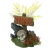 Exotic Environments Area 51 Sign With Skull Resin Aquatics Decoration - Multi - Small