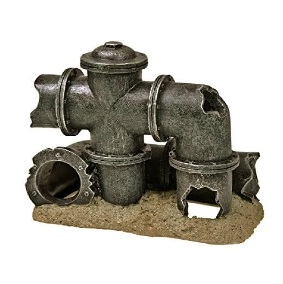 Exotic Environments Broken Pipes Resin Aquatics Decoration - Small