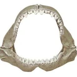 Exotic Environments Great White Shark Jaws Resin Aquatics Decoration - Gray - Small