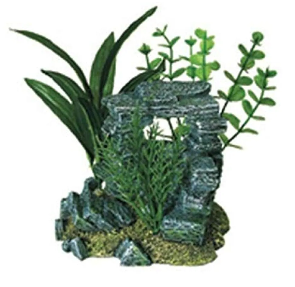 Exotic Environments Rock Arch with Plants Resin Aquatics Decoration - Small