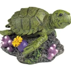 Exotic Environments Sea Turtle Resin Aquatics Decoration - Green - Small