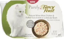 Fancy Feast Purely Natural White Meat Chicken and Flaked Tuna Entree Cat Food Tray