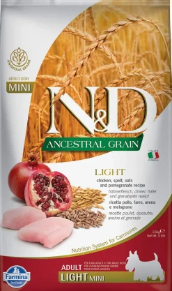 Farmina Ancestral Grain Chicken & Pomegranate Light Mini Dry Dog Food - 5.5 lb Bag