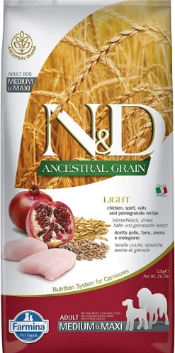 Farmina Ancestral Grain Chicken & Pomegranate Light Dry Dog Food - 26.4 Lbs
