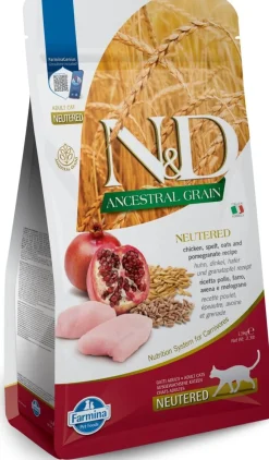 Farmina Ancestral Grain Chicken & Pomegranante Adult Neutered Dry Cat Food - 3.3 lb Bag