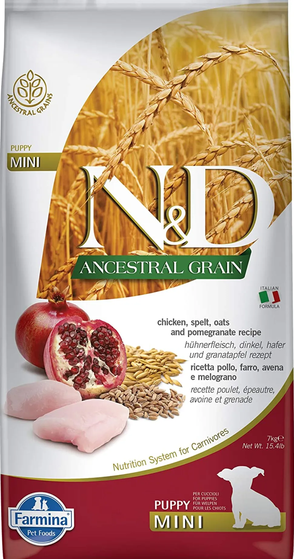 Farmina Ancestral Grain Chicken & Pomegranate Mini Puppy Dry Dog Food - 15.4 lb Bag