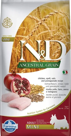 Farmina Ancestral Grain Chicken & Pomegranate Mini Adult Dry Dog Food - 15.4 lb Bag