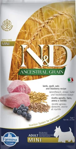 Farmina Ancestral Grain Lamb & Blueberry Mini Adult Dry Dog Food - 15.4 lb Bag