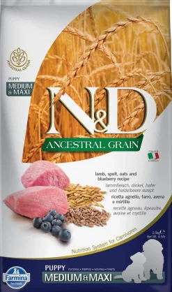 Farmina Ancestral Grain Lamb & Blueberry Puppy Dry Dog Food - 5.5 lb Bag