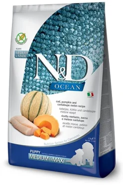 Farmina Grain-Free Pumpkin Ocean Codfish & Cantaloupe Puppy Medium and Maxi Dry Dog Food - 26.4 lb Bag