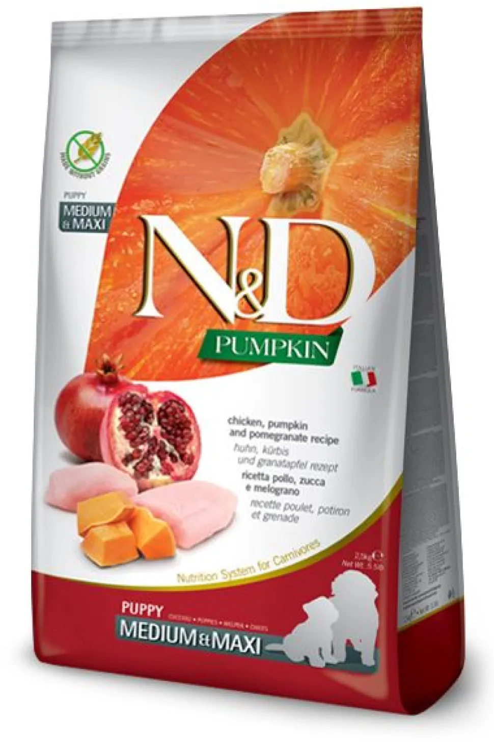 Farmina Grain-Free Pumpkin Chicken & Pomegranate Puppy Medium and Maxi Dry Dog Food - 26.4 lb Bag