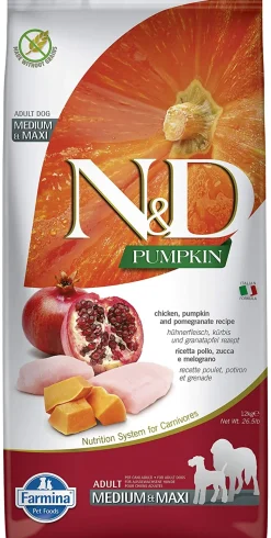 Farmina Grain-Free Pumpkin Chicken & Pomegranate Adult Medium and Maxi Dry Dog Food - 26.4 lb Bag