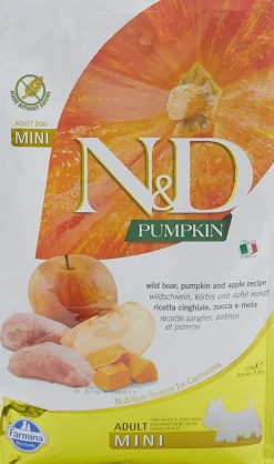 Farmina N&D Grain-Free Pumpkin Boar & Apple Adult Mini Dry Dog Food - 5.5 lb Bag
